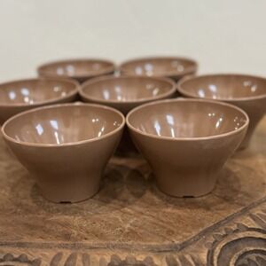 VTG MCM Texas Ware Coffee Cups Mug Melmac Brown Kitchen Retro 1960s Set of 7